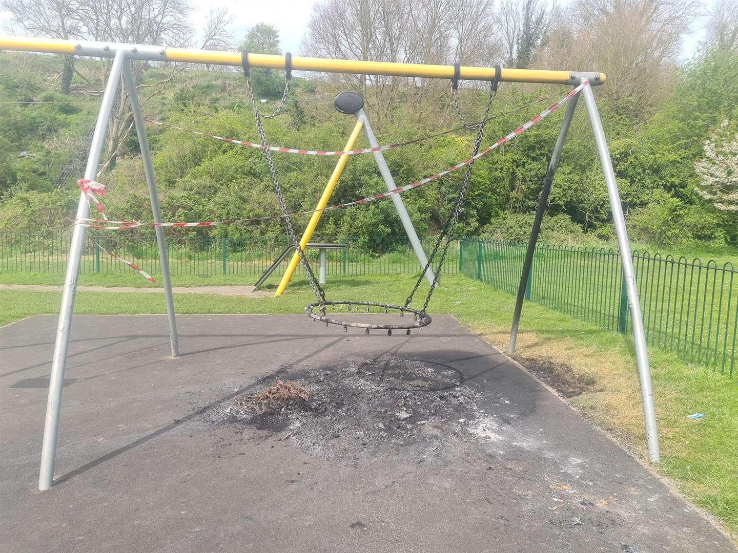 The swing set has been taped off. Picture: Tracy Kay